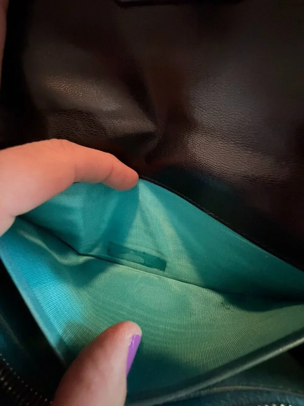 Prada Turnlock Bicolor Long Wallet- Blue and Black Contrast Leather